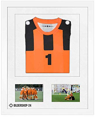 Bildershop-24 Bilderrahmen Trikotrahmen stabil RahmBig Weiß 50 X 70 cm Rahmen für Trikots, Sport Shirts + Passepartout Reinweiß