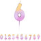 Pioneer Party Candle, Age Six Cake Candle, 6th Sixth Birthday Candles, 15875, Rose Gold Ombre