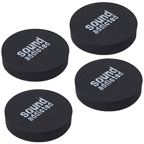 Sound Addicted Isolationspads für Soundbar – Anti-Vibrations-Schaumstoff-Pads, Füße (4 Stück), 6,3 x 1,6 cm, geeignet für die meisten Soundbars – BarPads (rund)
