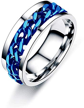 Juztec Spinner Ring for Men Women Silver Ring for Men Stainless Steel Ring Cool Titanium Fashion Ring Beer Bottle Opener Chain Rings, Metal