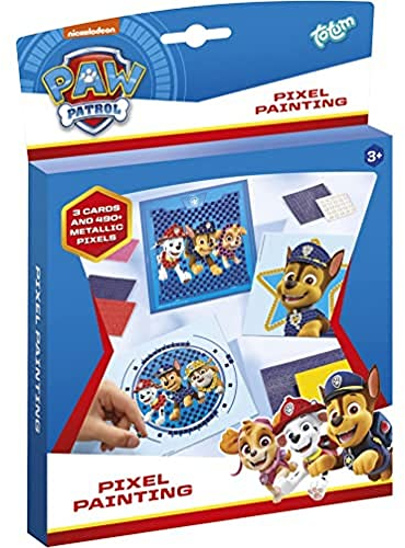 PAW PATROL 720695 Pixel Paint Bastel-Set – Gestalte eigene Mosaikbilder auf verschiedenen Motivkarten mit 520 bunten Mosaiksteinchen