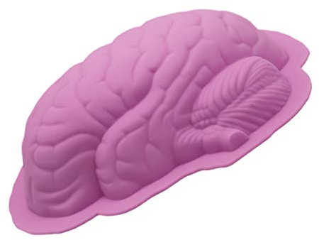 Angoily Gehirn Puddingform Silikon - 1 Stück Gehirn Silikonform Kuchenform Silikon Halloween Backform für Pudding, Schokolade, Kuchen, Eiswürfel - 21,5 x 16,5 x 6cm