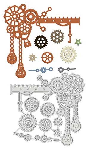 GLOBLELAND Stanzschablonen Zahnrad Metall Schneiden Schablonen Zahnrad Stanzformen für Kartenherstellung und DIY Scrapbooking Dekor