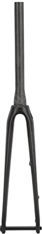 Alomejor Vollcarbon Fahrrad Vorderradgabel, Rennrad, Konisches Rohr, Scheibenbremse, Harte Gabel mit Laufschaft(UD Matt)