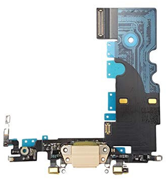 DHLK® Ladebuchse Dock Connector kompatibel mit iPhone 8 - Dock ConnectorFlex, Gold (A1863, A1905, A1906)