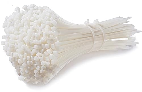 200 Pezzi Fascette Plastica Bianche 200 * 3.6 mm, MgcTolBox Piccole Fascette Trasparenti Elettricista in Nylon, Mini Fascette Per Cavi | Bianco