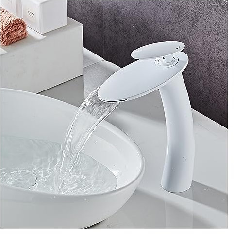 Badezimmer-Wasserhahn, Waschbecken-Wasserhahn über der Theke, Einhand-Mischbatterie for Kalt-/Warmwasser an Deck (Color : B)