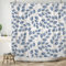 ASDCXZ Blätter Duschvorhang 180x180 cm, Frühling Einfachheit Blau Blätter Grey Bad Waschbar Duschvorhänge Polyester Textil Wasserdicht Badevorhang für Badewanne mit 12 Haken