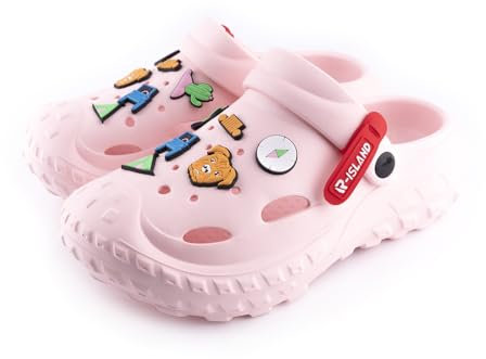 R-ISLAND Zuecos Mujer,Clogs de Mujer,Hecho con eva de Alta Elasticidad,Impermeable,Antideslizante,Cómodo,Perfectamente para casa Exterior o Interior. (Rosa, 40)