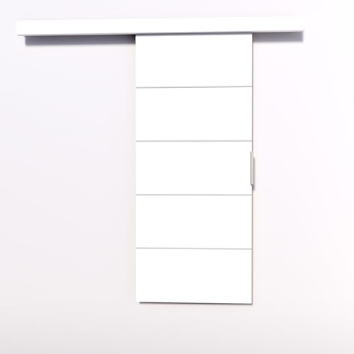 MINIO go for it - Schiebetür Komplettset CLEAN B, 106 cm Breit, Schiebetüren, Wandmontage, Schiebetürsystem, Zimmertüren - Weiss Matt