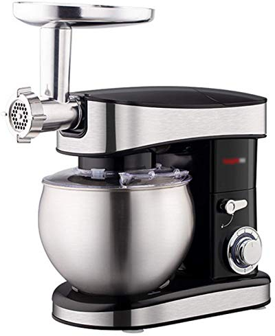 Stand Mixer 6.5L,1500W 6 Speed Food Mixer with Dough Hook,Whisk & Beater Mixing Bowl and Food Grinder,Electric Kitchen Mixer,Black