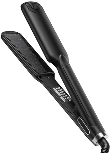 Planchas del Pelo con placa ancha de 44mm, Calienta en 20s Plancha Pelo, panel flotante 3D que evita tirones de pelo, 6 niveles de temperatura ajustables 150-250 ℃