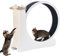 soges Katzenlaufrad für Heimtraining, Holz-Laufrad mit Kratzpad und Spielbereich für Katzen und Kleintiere, Durchmesser 105 cm
