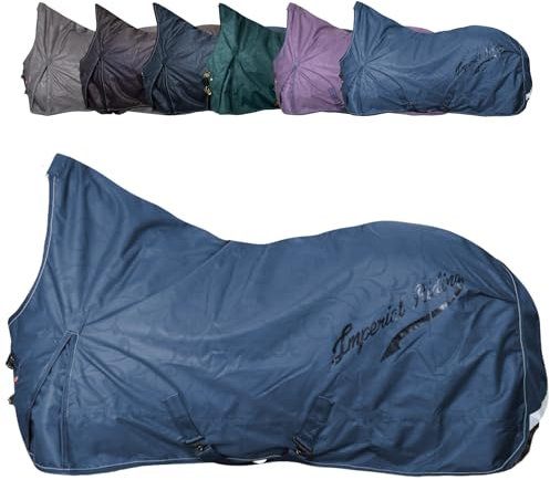 RL24 - Outdoordecke 600D IRHSuper-Dry von Imperial Riding – als Regendecke, Übergangsdecke & Winterdecke – wasserdichte Weidedecke mit Fleece-Futter – Pferdedecke in Sapphire – 155cm