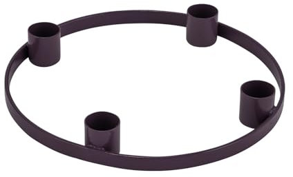 Adventskranz Kerzenring Kerzenhalter Kerzenleuchter rund Adventsgesteck aus Metall für Stab-Kerzen Ø 20cm Deko-Kranz Weihnachts-Deko Weihnachten Advent Winter Wohungs-Dekoration Farbe: lila