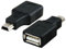 TECHZOCO Adattatore USB A a Mini USB, velocità di trasferimento fino a 480 Mbps, Femmina a Maschio, Nero