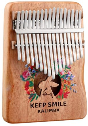 Kalimba Daumenklavier 21 Tasten/17 Tasten Finger Klavier Tragbares Musikinstrument für Anfänger, Musikgeschenke für Musikliebhaber (Hase, Klein)