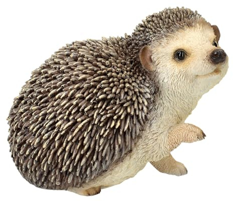 Gartenfigur Igel hebt rechte Pfote – Lebensechte Igelfigur von HotAnt, 13 cm Breite, wetterfest & handbemalt