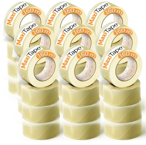 OFITURIA Nastro adesivo per imballaggio trasparente per imballaggio di scatole di cartone di spedizioni, matrimoni, prodotto per confezioni sicure (36mmx160mts - Transparente, 36 Rollos)