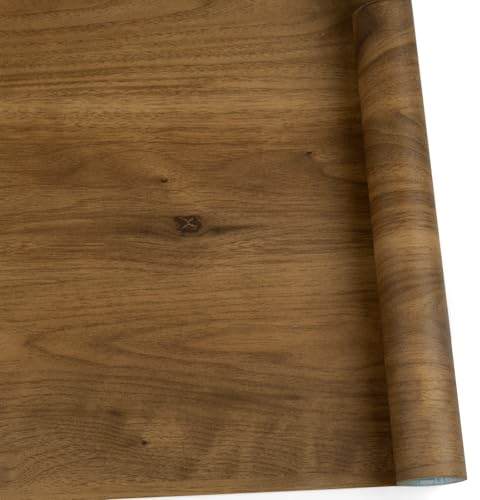 Abyssaly Brown Wood Effect Vinyl Wrap Self Adhesive Wallpaper for Furniture