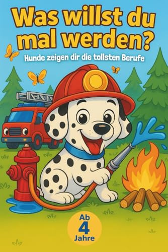 Malbuch – Was willst du mal werden? Hunde zeigen dir die tollsten Berufe: Kindermalbuch zum Ausmalen ab 4 Jahren für kreativen Malspaß und das Kennenlernen verschiedener Berufe