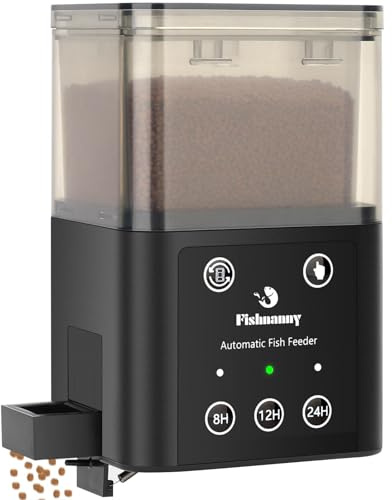 Fishnanny Automatic Fish Feeder with Three Timed Feeding Modes, 320ml Large Capacity Smart Aquarium Auto Fish Feeder Suitable for 3-Month Holiday Feeding, Adjustable Bracket for Flexible Installation