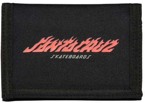 SANTA CRUZ Geldbörse zum Abreißen Herren Jungen Trifold Wallet mit HD-Stickerei - Original, Flame Logo, taglia unica tasca, Casual