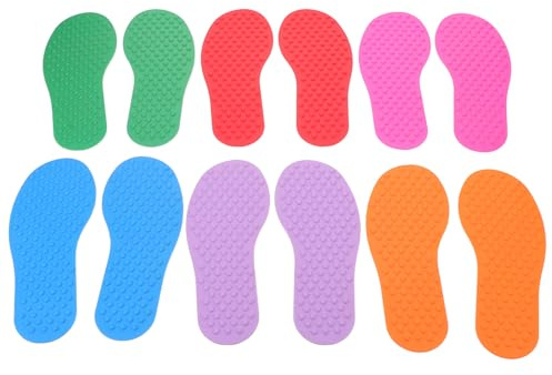 KONTONTY 6 Pairs Rubber Balance Training Pads for Non-slip Sensory Floor Spots for Classroom Carpet Outdoor Play Gym Agility and Sports Coordination Development