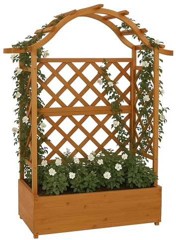 Mendler Hochbeet HWC-P66 138x110x44cm Holz - Natur | Pflanz-/Blumenkasten, Pflanzkübel, Rankgitter, Rankhilfe, Spalier, FSC®