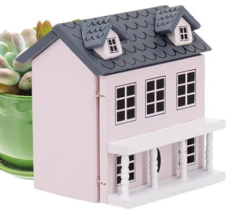 Häuser aus Holz – Mini-Villa-Set, Holzmöbelmaterial, LED-Beleuchtungszubehör inklusive, DIY-Bauset | Geburtstagsgeschenk für Jugendliche und Erwachsene