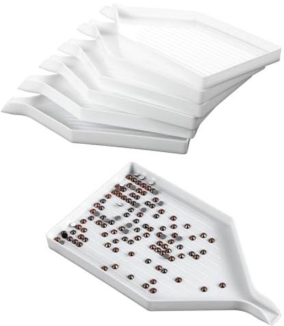 Mabor 10Pcs Diamond Art Trays, Rhinestone Sorting Tray, Bead Sorting Tray | Bead Storage Containers Organizers, Diamond Art Accessories and Tools for 5D Embroidery Painting Beads Dot DIY Crafts