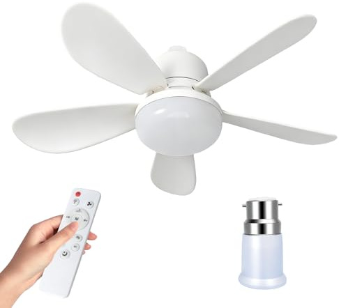 Eznaobo Ceiling Fans with Lights, E27/B22 40W LED Ceiling Fan with Remote and Timing, 3 Speeds 3 Color, Bulb Bayonet Fitting, Quiet Ceiling Fan for Bedroom, Living Room (E27+B22)