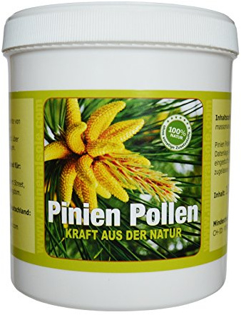 Pinien Pollen 100g in Einer Plastikdose Wildsammlung zellwandgebrochen in deutschem Labor auf Schadstoffe geprüft.