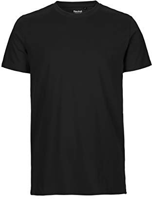 -Neutral- T-Shirt, 100% Bio-Baumwolle. Fairtrade, Oeko-Tex und Ecolabel Zertifiziert, Textilfarbe: schwarz, Gr.: 5XL