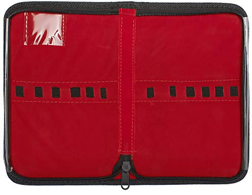 May Instrumenten-Etui leer für 12 Maniküre & Pediküre Werkzeuge – Große Aufbewahrungstasche zum Selbstbestücken mit Reißverschluss & Samtbezug, für Kosmetik & Nagelpflege
