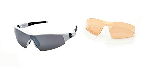 Ravs Kontrastverstärkte Sportbrille Sonnenbrille - Kitesurfbrille Radbrille Bergbrille Schutzbrille Unisex inkl. 3 Wechselgläser