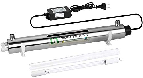 40W ultra violet Filtre de Filtration UV Filtre à Eau pour stérilisateur Toute la Maison Système de traitement d'eau 10 GPM (2.3 T/H) avec prise d'entrée avec de 3/4 et alarme de sécurité du ballast