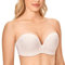DELIMIRA Femme Soutien-Gorge sans Bretelles Anti-Glissant Bandeau Push Up Rose Blanc 110F