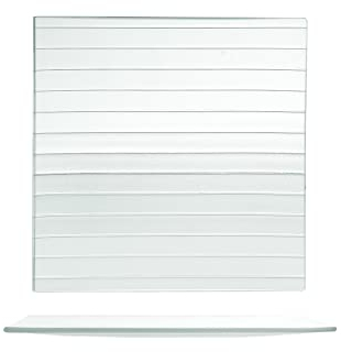 H&H Set 6 Piatti In Vetro Quadrati Striped Cm25X25