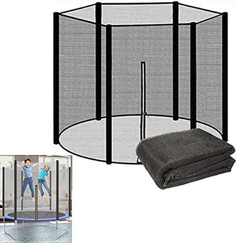 MeTikTok Trampolin Sicherheitsnetz Ersatz Netz, Ø 183 244 305 366 427 cm Für 6/8 Stangen, Trampolin Ersatzteile Netz, Eingangstür Mit Reißverschluss,244cm 6 Stangen