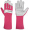 SAWANS Long Gardening Gloves Leather Ladies Men Women Durable Goatskin Garden Gloves Forearm Protection Thorn Proof Gardener Work Spandex Sleeves Rose Pruning Gift (Pink, L)