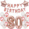 Luftballon 80. Geburtstag frau Rosegold deko Folienballon 80 jahre Geburtstags deko frau Rosegold set happy Birthday 80 Geburtstagsdeko frau Ballon 80 jahre Geburtstag Dekoration Frauen set（80）