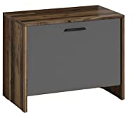 byLIVING Sitzbank Ben/Schuhschrank in Old Wood braun/Front anthrazit/kleine Flur-Kommode mit Klappe und Einlegeboden/B 60, H 48, T 35 cm