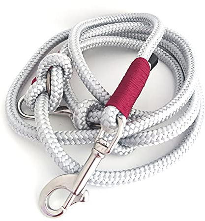 Tauleine - Silvergrey,Bordeaux; wunderschöne Hundeleine aus hochwertigem PPM-Seil, verstellbare Führleine