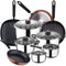 Bateria de cocina 8 piezas SAN IGNACIO Toledo, acero inoxidable, con juego sartenes (20/24/28 cm) y grill 28 cm SAN IGNACIO Moma en aluminio forjado