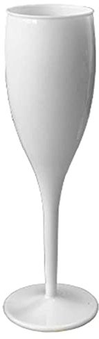 Belgravia Black or White Plastic Re-useable Champagne Flutes Pack 6’s (White)