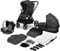LIONELO Mika 3in1 Set Kinderwagen, Babywanne, Babyschale. Im Set Moskitonetz, Fußabdeckung, Regenschutz. Wartungsfreie Gummiräder. Leichte Konstruktion (GREY GRAPHITE)