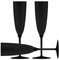 Decor Decorline - 48 x Flûtes à champagne en verre à pied en plastique Dur de Qualité Supérieure, Verres à Champagne Réutilisables pour Mariages et Fêtes, 170 ml Noir - Réutilisables et Stables