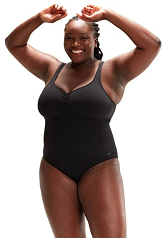 Speedo Women's Shaping Aquanite One Piece Swimsuit | Shapewear | Beach and Holiday Swimwear, Black, 32