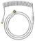 Ranked Câble Coiled | Câble Tressé à Double Gaine Fait à la Main | USB Type C vers A | Connecteur Aviator à 5 Broches pour Clavier de Jeu Mécanique Custom | Supporte la Charge Rapide 20W (Blanc)